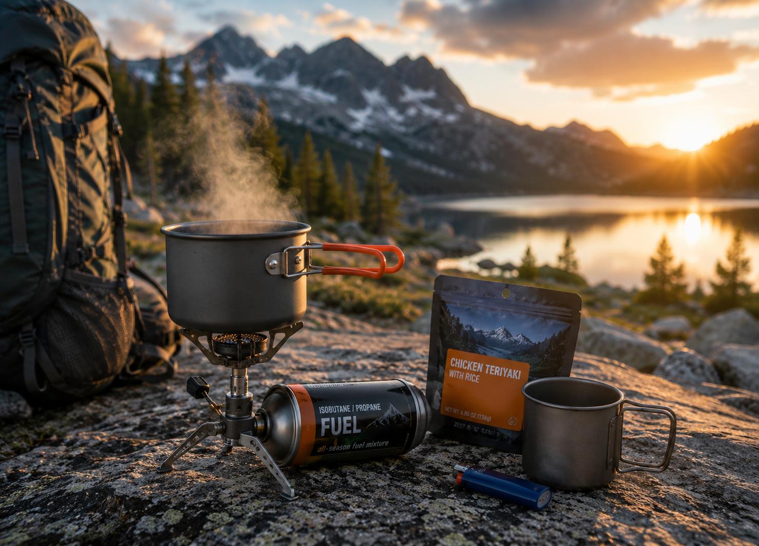 Mountain Campsite At Golden Hour